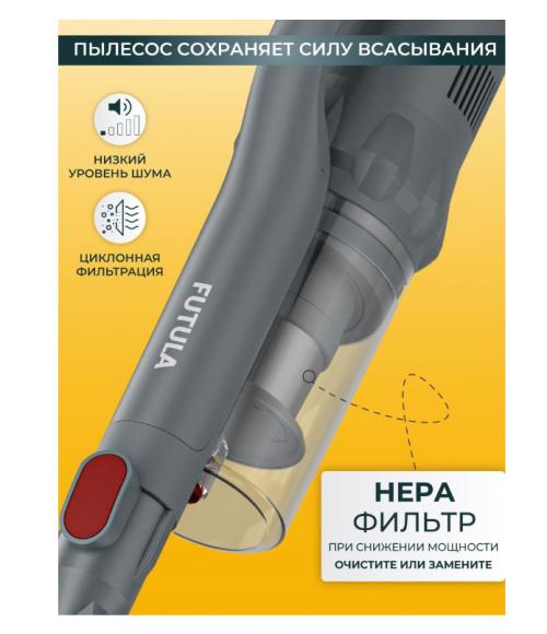 Пылесос Futula Cordless Vacuum Cleaner V8 Red-Grey. Фото 5 в описании