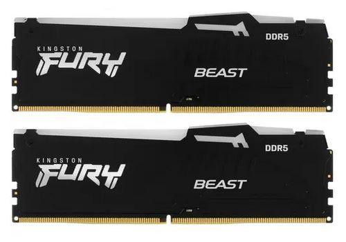 Модуль памяти Kingston Fury Beast Black RGB DDR5 DIMM 6000MHz PC48000 CL36 - 32Gb KIT (2x16Gb) KF560C36BBEAK2-32. Фото 1 в описании