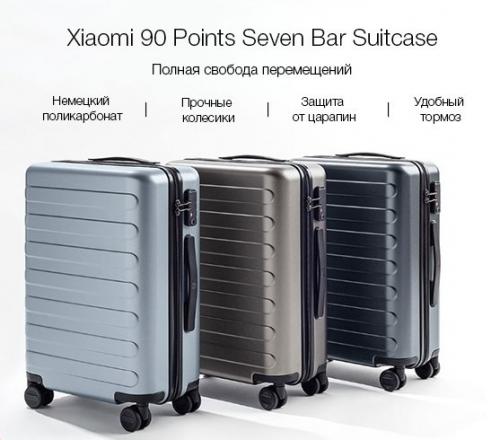 Чемодан 90 Points Seven Bar Suitcase 24 65L Red. Фото 1 в описании