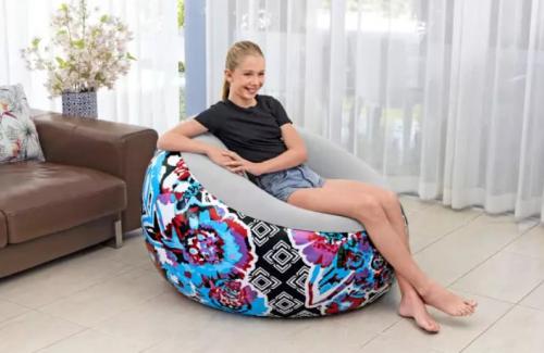 Надувное кресло BestWay Inflate-A-Chair Floral 112x112x66cm 75111 BW. Фото 2 в описании