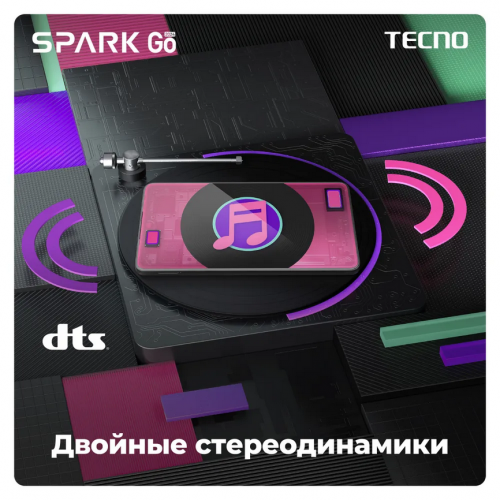 Сотовый телефон Tecno Spark Go 2024 3/64Gb BG6 Magic Skin Green. Фото 9 в описании