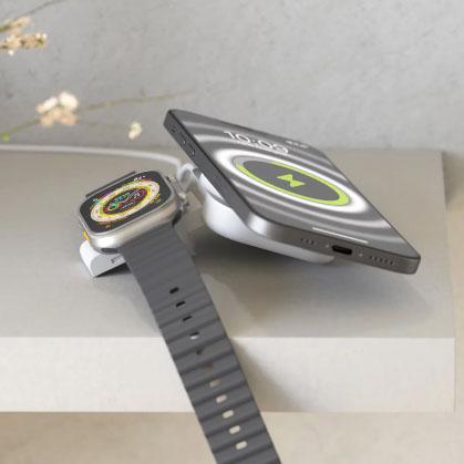 Зарядное устройство Zens 2-in-1 MagSafe + Watch Travel Charger 20W White ZEDC24W/00. Фото 1 в описании