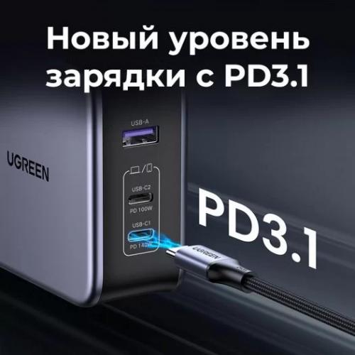 Зарядное устройство Ugreen CD289 2xTypeC - USB Black 90549. Фото 2 в описании