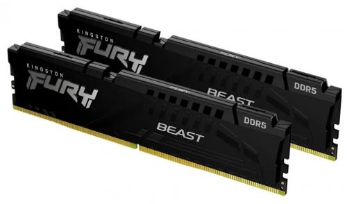 Модуль памяти Kingston Fury Beast Black DDR5 DIMM 5200MHz PC-41600 CL40 - 16Gb Kit (2x8Gb) KF552C40BBK2-16. Фото 1 в описании