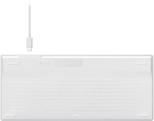 Клавиатура A4Tech Fstyler FX61 USB Slim Multimedia LED White-Blue. Фото 2 в описании