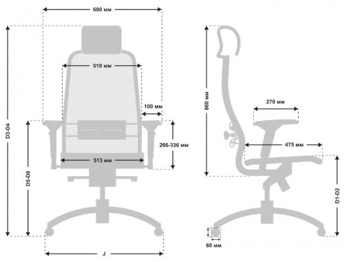 Компьютерное кресло Метта Samurai S-3.04 MPES White. Фото 3 в описании