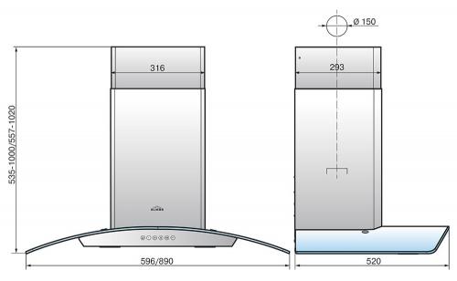 Кухонная вытяжка Elikor Аметист S4 60Н-700-Э4Д Inox-Tinted Glass. Фото 3 в описании