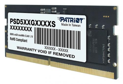 Модуль памяти Patriot Signature Line SO-DIMM DDR5 5600Mhz PC5-44800 CL46 - 16Gb PSD516G560081S. Фото 1 в описании