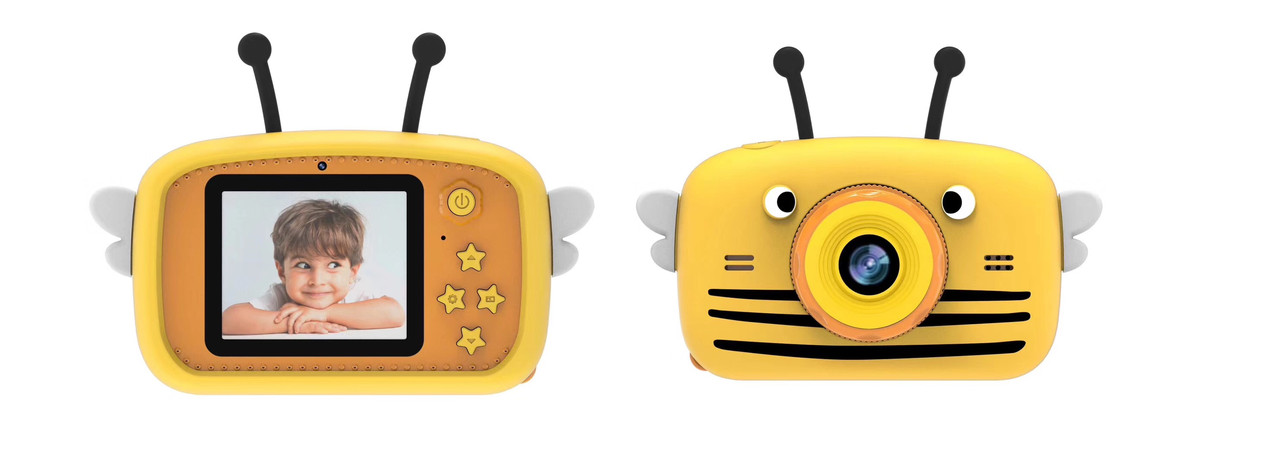 Детский цифровой фотоаппарат Smart Kids Cam TOY 9 PLUS Funny Bee Yellow, фото 3