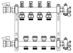 Коллектор распределительный с расходомерами Rehau Рехау Rautherm HKV-D V2A для теплого пола - фото Коллекторы Rautherm с расходомерами