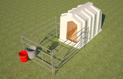 пластиковый домик для содержания телят, домик для теленка, бокс для содержания телят, calf hutch, calf house, group calf house