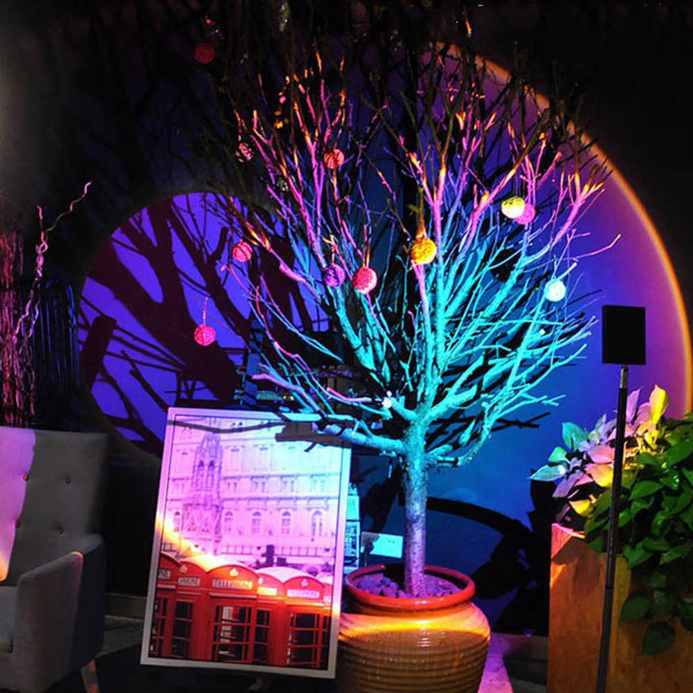 Закат проектор лампа с радужным атмосферу светодиодный ночной Светильник для дома Спальня кофе магазин фон украшение стены USB настольная лампа