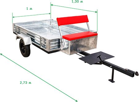 Прицеп оцинкованный ТМ-1300