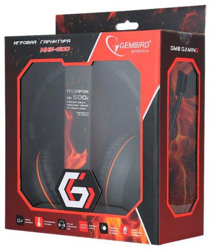 Наушники Gembird MHS-G100 Black-Orange. Фото 1 в описании