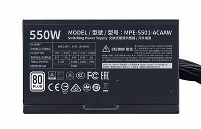 Блок питания Cooler Master ATX 550W MPE-5501-ACABW. Фото 5 в описании