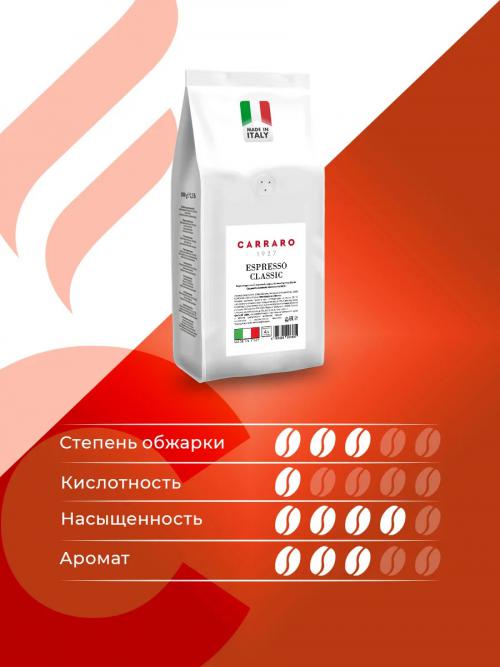 Кофе в зернах Carraro Espresso Classic 1kg 8000604901835. Фото 3 в описании