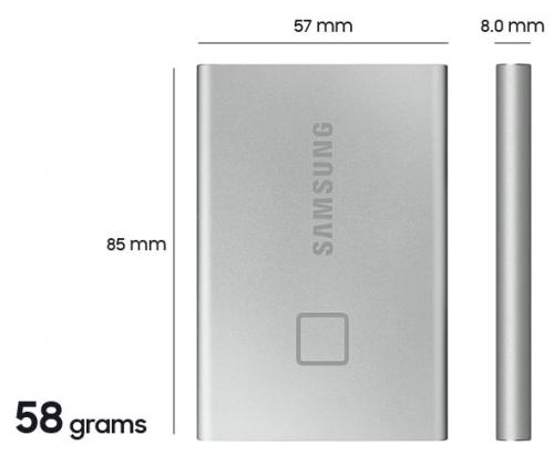 Жесткий диск Samsung External SSD 1Tb T7 Touch PCIe USB3.2/Type-C Black MU-PC1T0K/WW. Фото 6 в описании