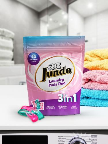 Средство Капсулы для стирки Jundo Laundry Pods Duo 3в1 20шт 4903720021194. Фото 3 в описании