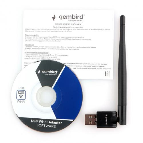 Сетевая карта Gembird USB 802.11b/g/n WNP-UA-010. Фото 1 в описании