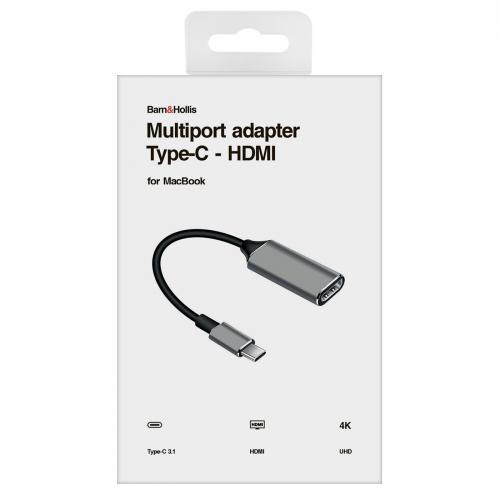 Аксессуар Адаптер Barn&Hollis для APPLE MacBook Type-C - HDMI Grey УТ000022787. Фото 1 в описании