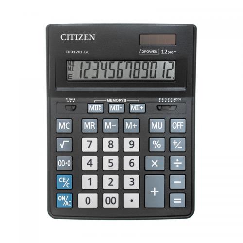 Калькулятор Citizen Bussiness Line CDB1201-BK - двойное питание. Фото 1 в описании