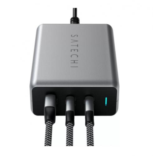 Зарядное устройство Satechi Compact Charger GaN Power USB Type-Cx2/USB Type-A Space Gray ST-TC100GM-EU. Фото 4 в описании