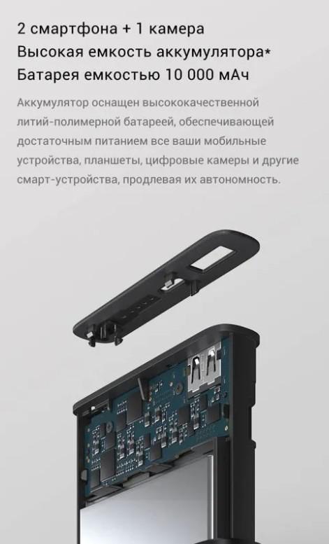 Внешний аккумулятор Xiaomi Mi Power Bank 10000mAh 10W Wireless Black BHR5460GL. Фото 2 в описании