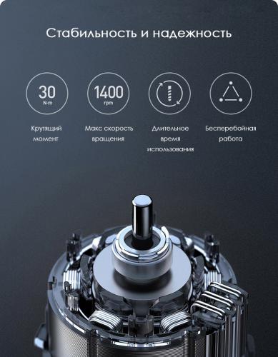 Электроинструмент Xiaomi Mijia Brushless Smart Household Electric Drill Gray MJWSZNJYDZ001QW. Фото 2 в описании