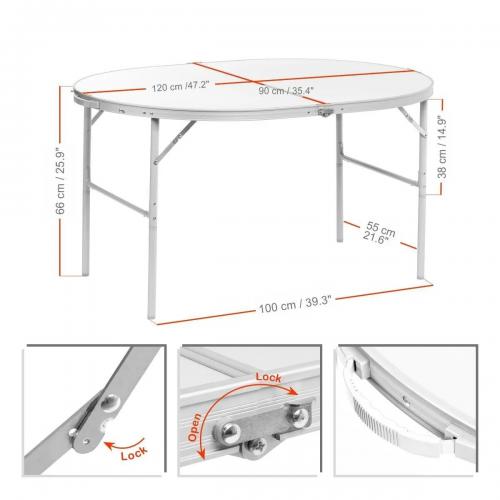 Стол Nisus Folding Oval Table N-FTO-21407A / 234971. Фото 3 в описании
