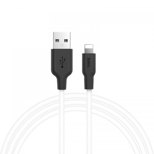 Аксессуар Hoco X21 Silicone USB - Lightning 1m White 6957531071365. Фото 1 в описании