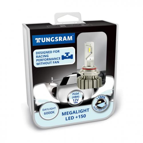 Лампа Tungsram Megalight LED +150 HB4 12V 18W P22d 6000K (2шт) 60540 PB2. Фото 1 в описании