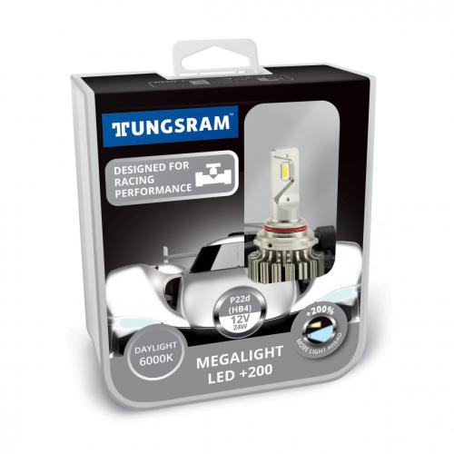 Лампа Tungsram Megalight LED +200 HB4 12V 24W P22d 6000K (2шт) 60550 PB2. Фото 1 в описании