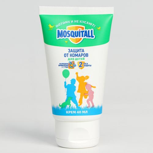 Средство защиты от комаров Mosquitall Нежная защита для детей крем репеллентный 40ml 3807652. Фото 1 в описании