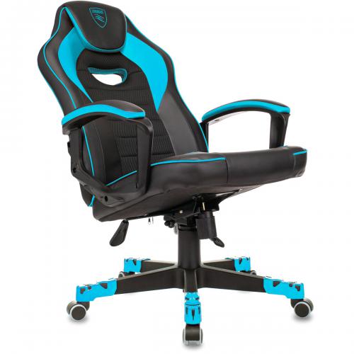 Компьютерное кресло Бюрократ Zombie Game 16 текстиль, эко.кожа Black-Light Blue. Фото 1 в описании