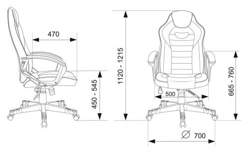 Компьютерное кресло Бюрократ Zombie Game 16 текстиль, эко.кожа Black-Light Blue. Фото 10 в описании