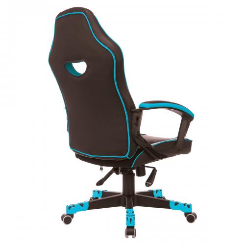 Компьютерное кресло Бюрократ Zombie Game 16 текстиль, эко.кожа Black-Light Blue. Фото 4 в описании