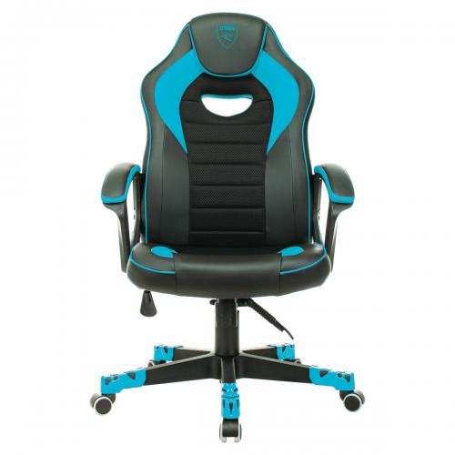 Компьютерное кресло Бюрократ Zombie Game 16 текстиль, эко.кожа Black-Light Blue. Фото 2 в описании
