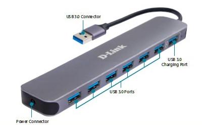 Хаб USB D-Link DUB-1370/B1A. Фото 1 в описании