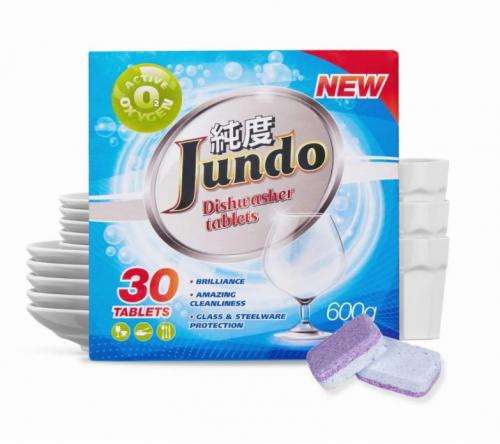 Таблетки для посудомоечных машин Jundo Active Oxygen 3 в 1 30шт 4903720020180. Фото 1 в описании