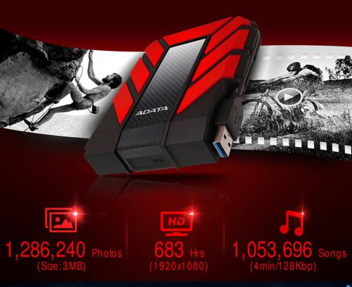 Жесткий диск A-Data DashDrive Durable HD710 Pro 2Tb Black-Red AHD710P-2TU31-CRD. Фото 2 в описании