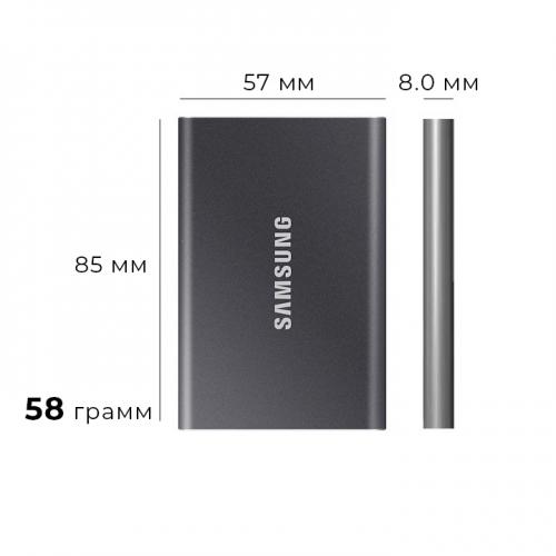 Твердотельный накопитель Samsung Portable T7 500Gb Grey MU-PC500T/WW. Фото 5 в описании
