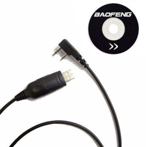 Зарядное устройство USB кабель и CD диск для программирования раций Baofeng и Kenwood. Фото 1 в описании