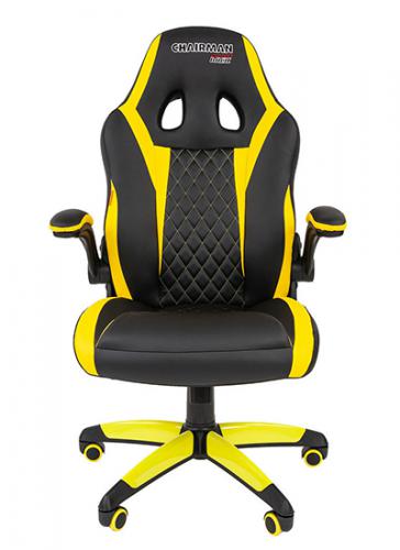 Компьютерное кресло Chairman Game 15 Экопремиум Black-Yellow 00-07069668. Фото 1 в описании