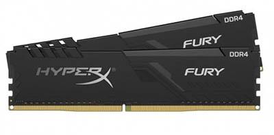Модуль памяти Kingston Fury Black DDR4 DIMM 3200Mhz PC25600 CL16 - 16Gb Kit (2x8Gb) KF432C16BBK2/16. Фото 1 в описании