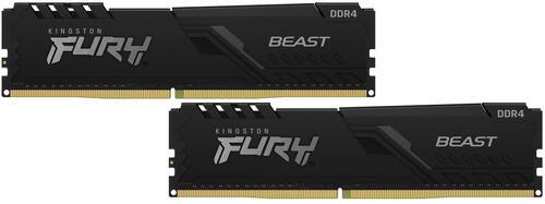 Модуль памяти Kingston Fury Beast Black DDR4 DIMM 3200Mhz PC25600 CL16 - 64Gb (2x32Gb) KF432C16BBK2/64. Фото 1 в описании