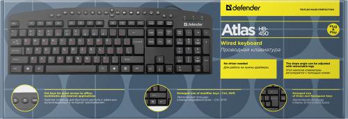 Клавиатура Defender Atlas HB-450 Black 45450. Фото 3 в описании