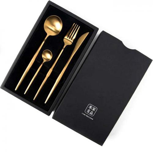 Набор столовых приборов Xiaomi Maison Maxx Stainless Steel Modern Flatware Set Gold. Фото 2 в описании