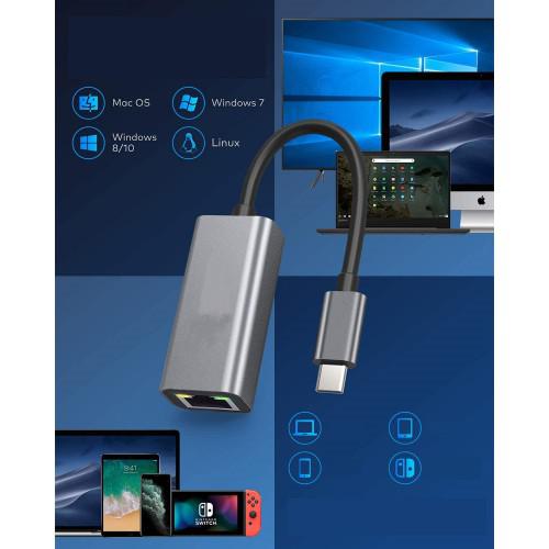 Адаптер KS-is USB-C Gigabit LAN KS-398. Фото 1 в описании