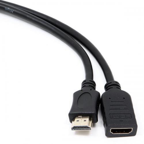 Аксессуар Gembird Cablexpert HDMI 19M/19F v2.0 0.5m Black CC-HDMI4X-0.5M. Фото 1 в описании