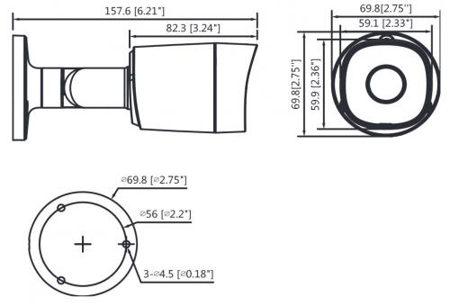 AHD камера Dahua DH-HAC-B2A11P-0360B. Фото 2 в описании